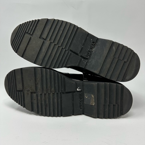 Prada *PRE-LOVED* Sport Leather Ankle Combat Boots, Size 35.5 - Black - Picture 8 of 10